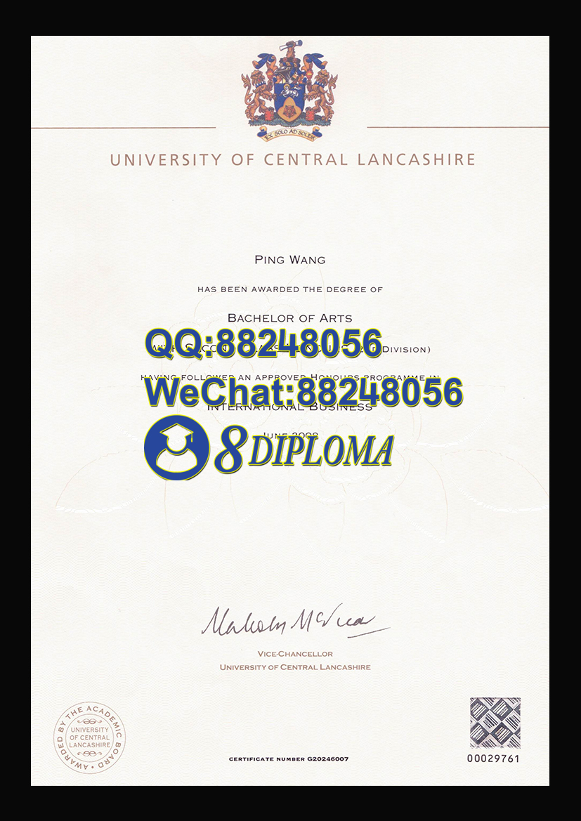 中央兰开夏大学毕业证样本