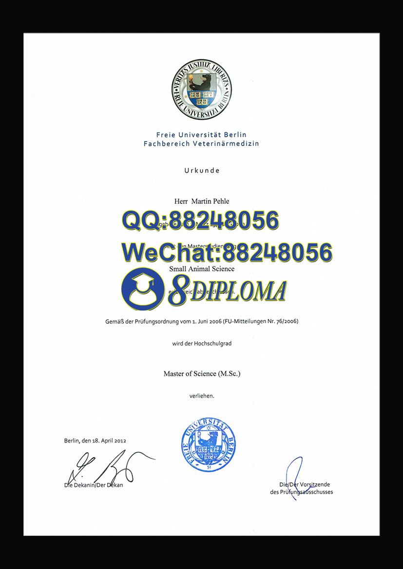 柏林自由大学畢業證樣本