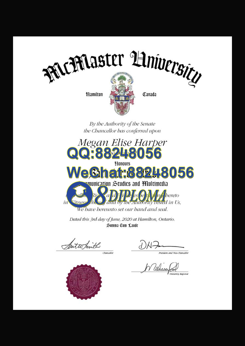 麦克马斯特大学.畢業證樣本
