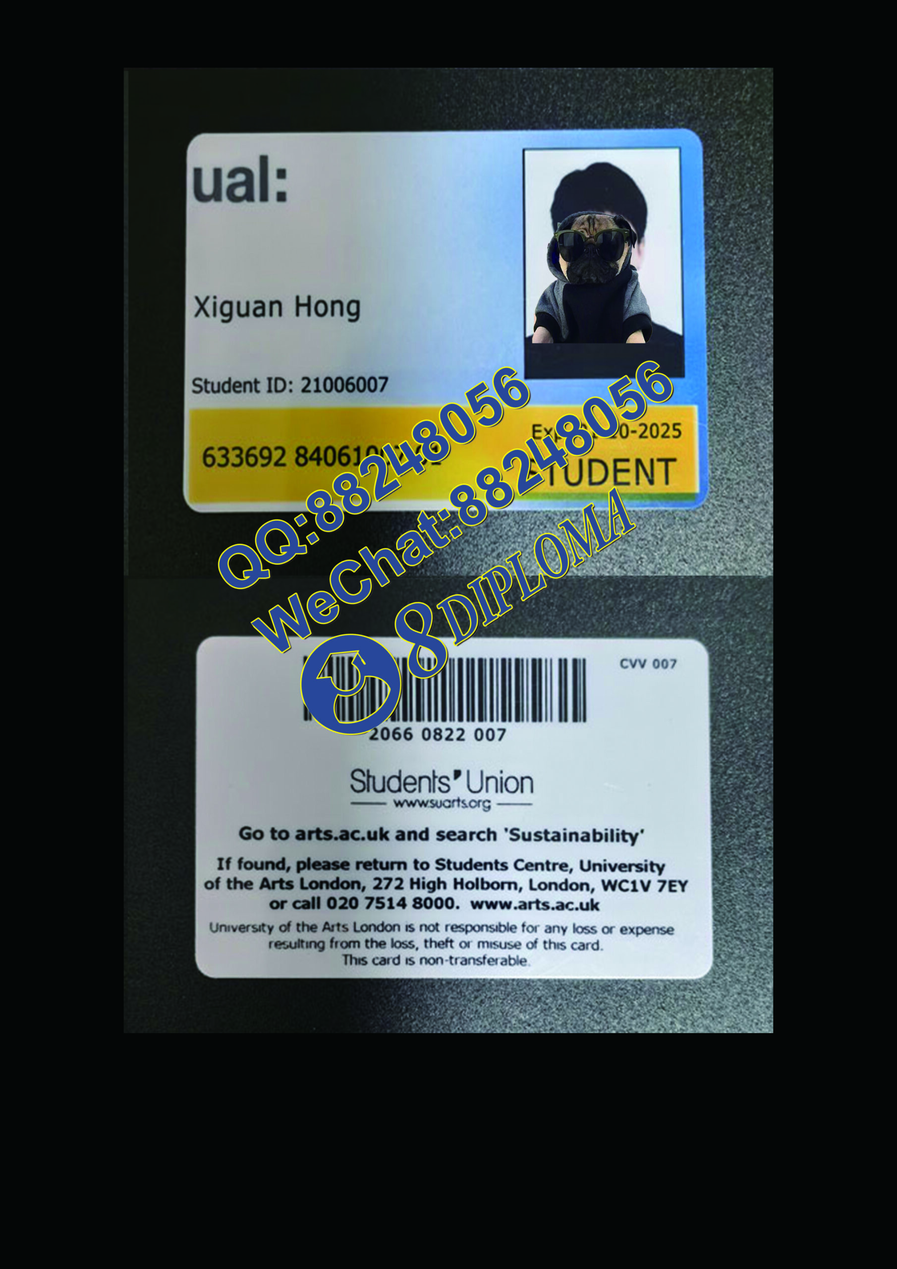 伦敦艺术学院学生卡定制