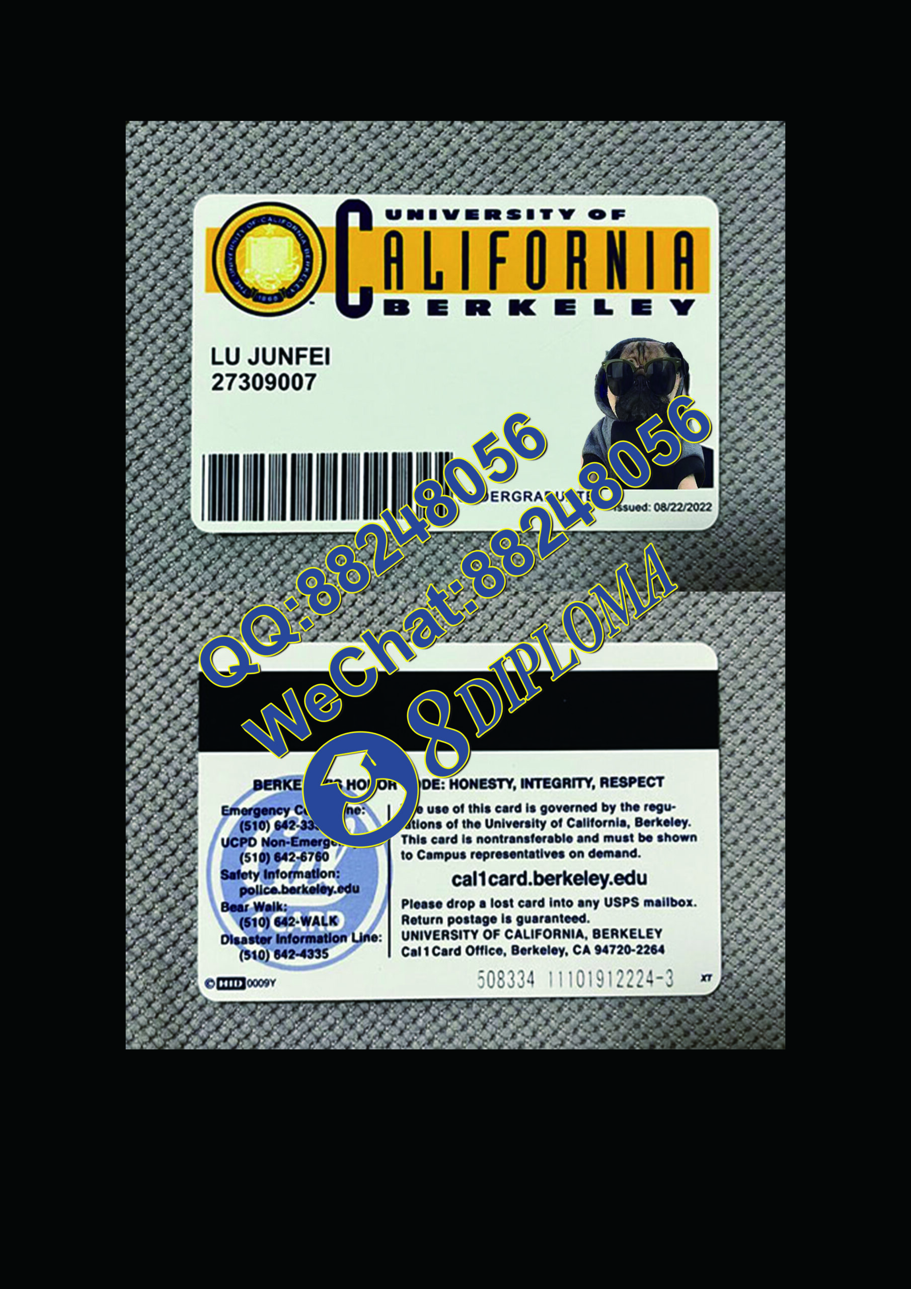 伯克利大学学生证定制