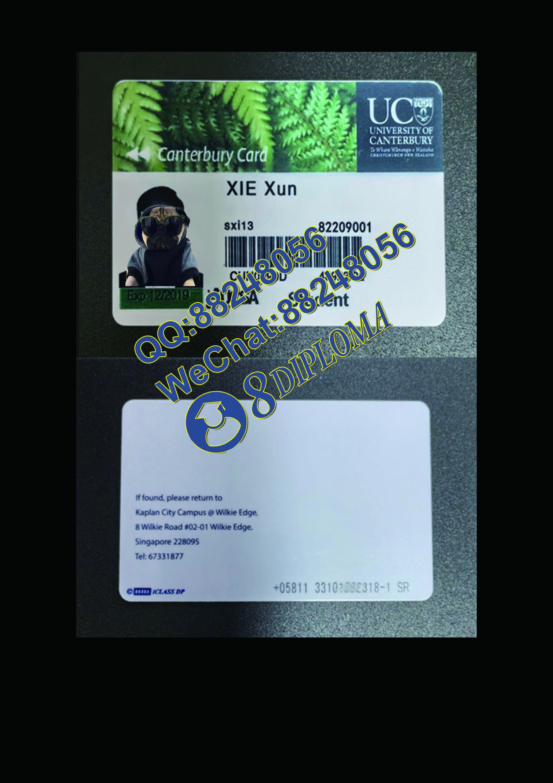 坎特伯雷大学学生卡定制