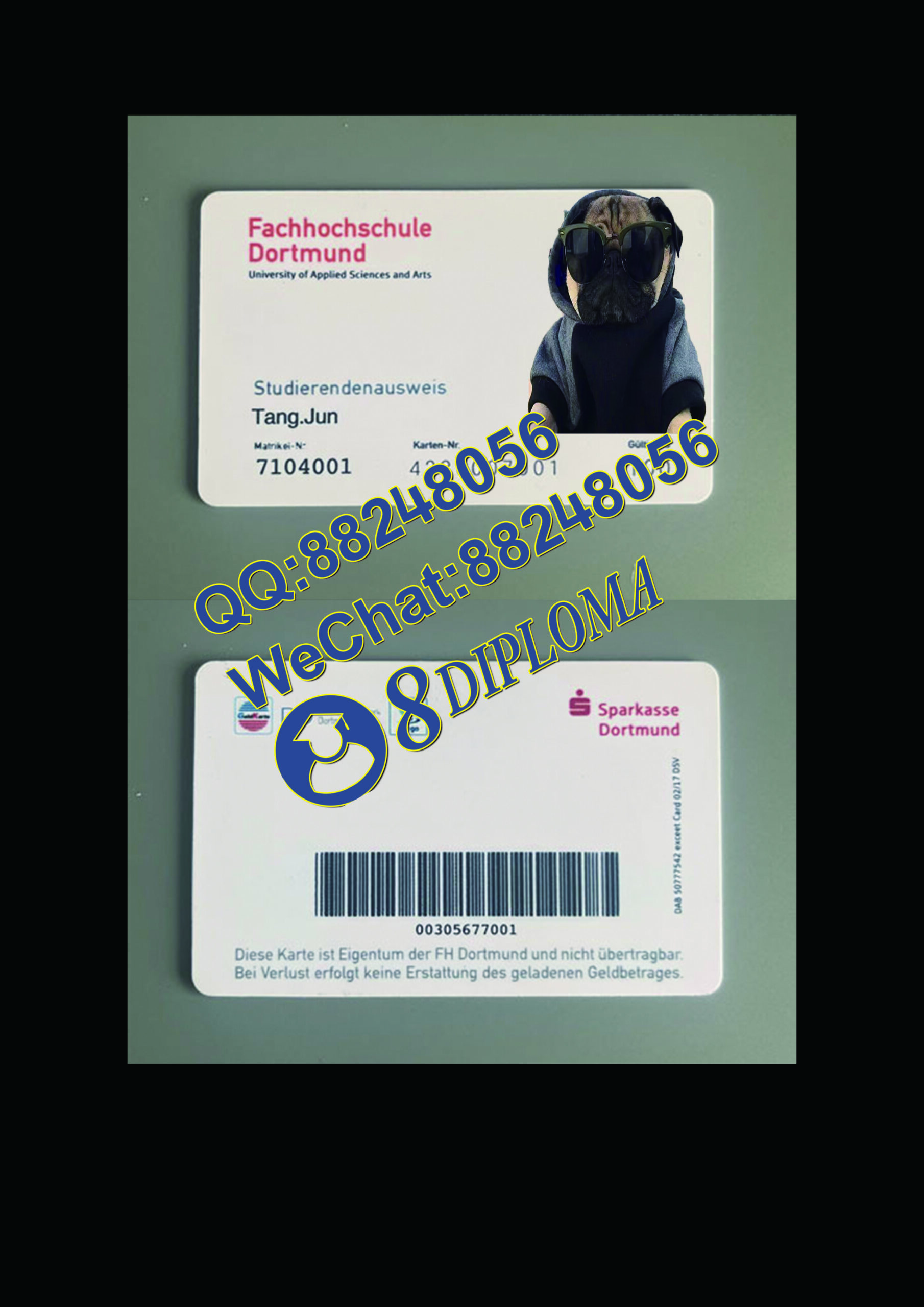 多特蒙德大学学生卡定制