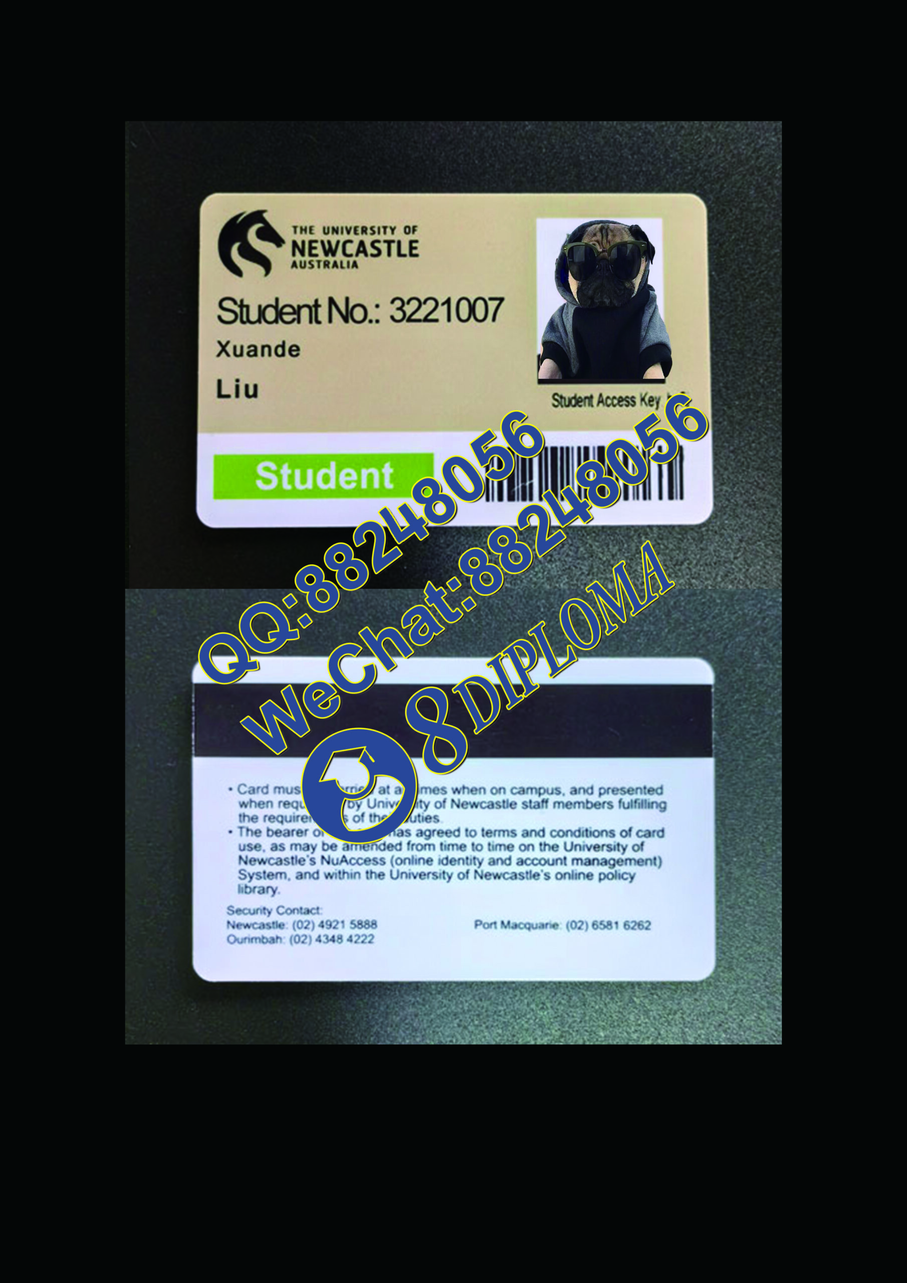 澳大利亚纽卡斯尔大学学生证定制