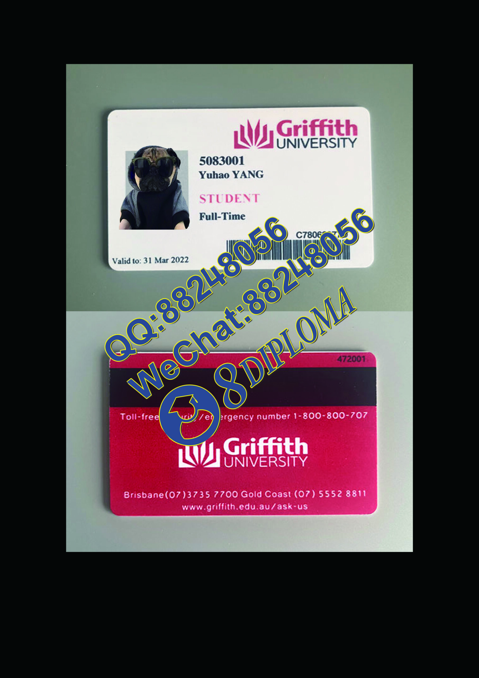 澳洲格里菲斯大学学生证定制