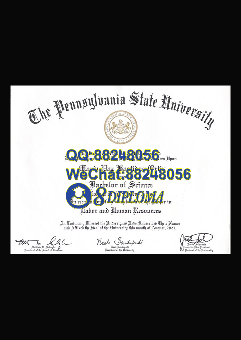 美国宾夕法尼亚州立大学毕业证样板学位证成绩单学历认证留信认证学生卡offer信封