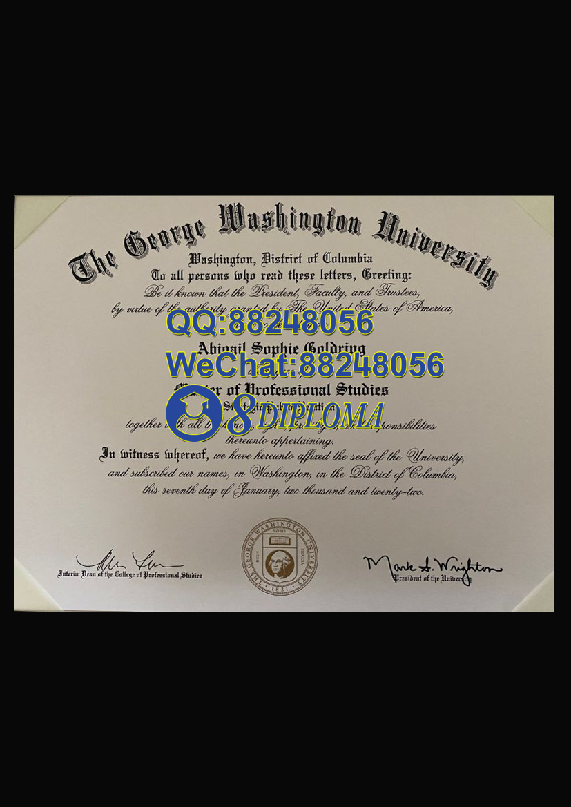美国乔治华盛顿大学毕业证样板学位证成绩单学历认证留信认证学生卡offer信封