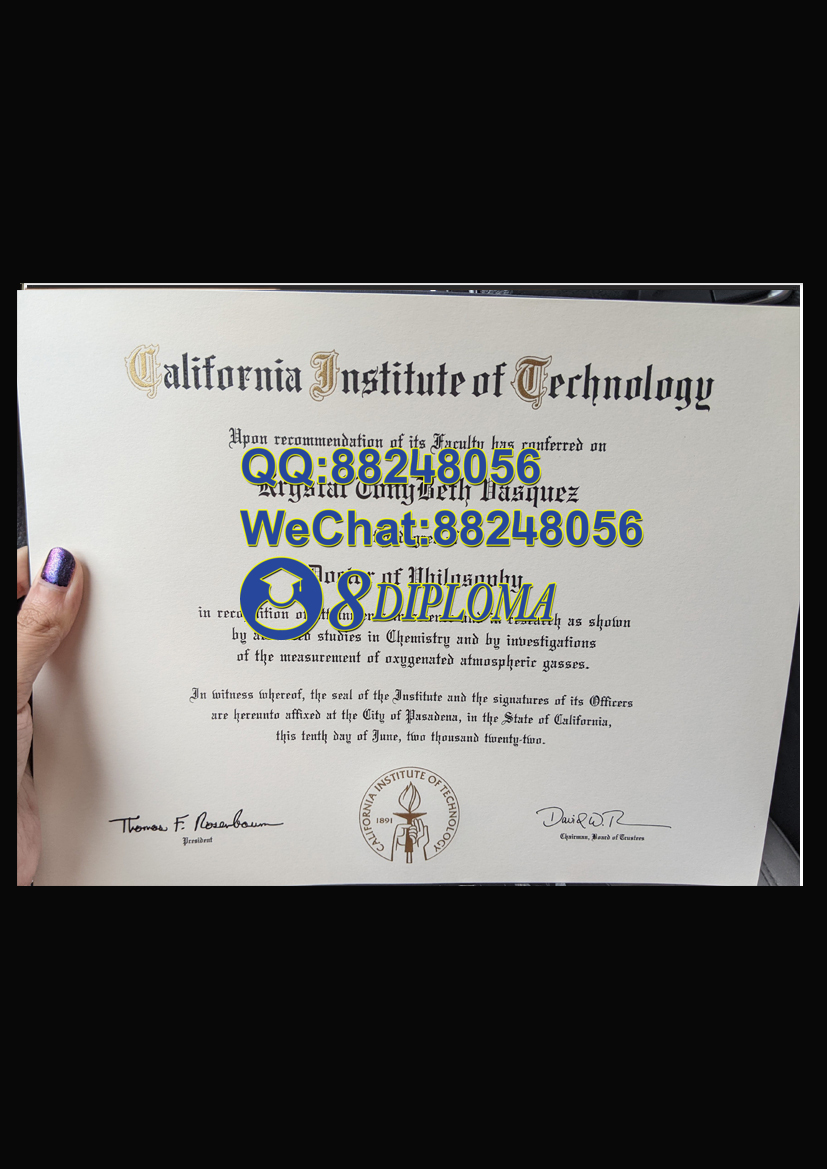 美国加州理工学院毕业证样板学位证成绩单学历认证留信认证学生卡offer信封