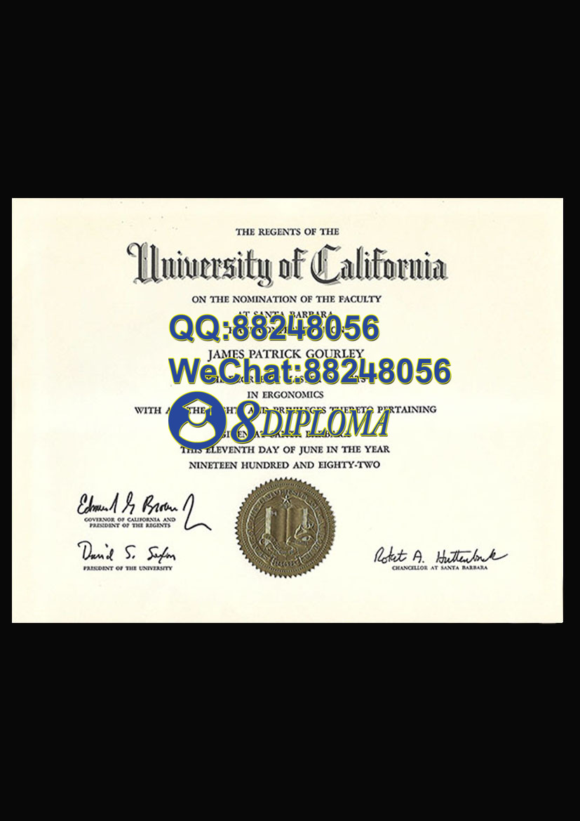 美国加州大学圣巴巴拉分校毕业证样板学位证成绩单学历认证留信认证学生卡offer信封