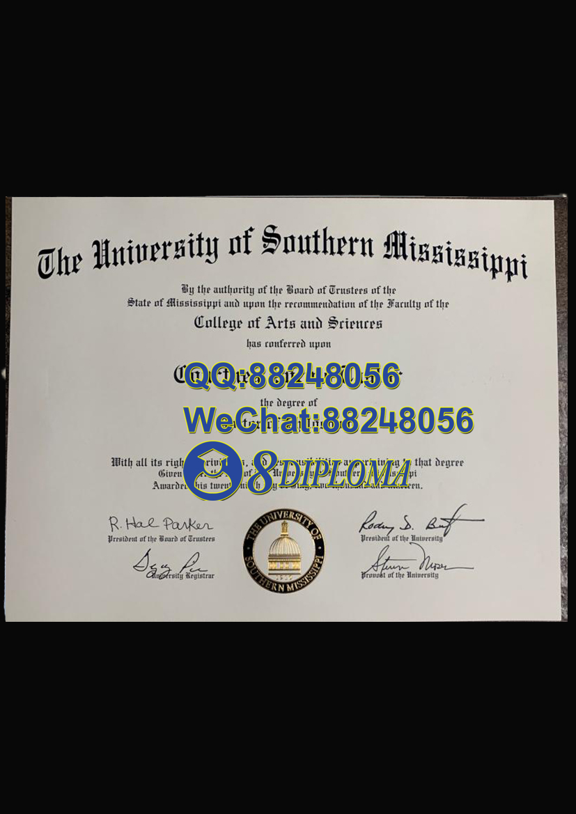 美国南密西西比大学哈蒂斯堡分校毕业证样板学位证成绩单学历认证留信认证学生卡offer信封