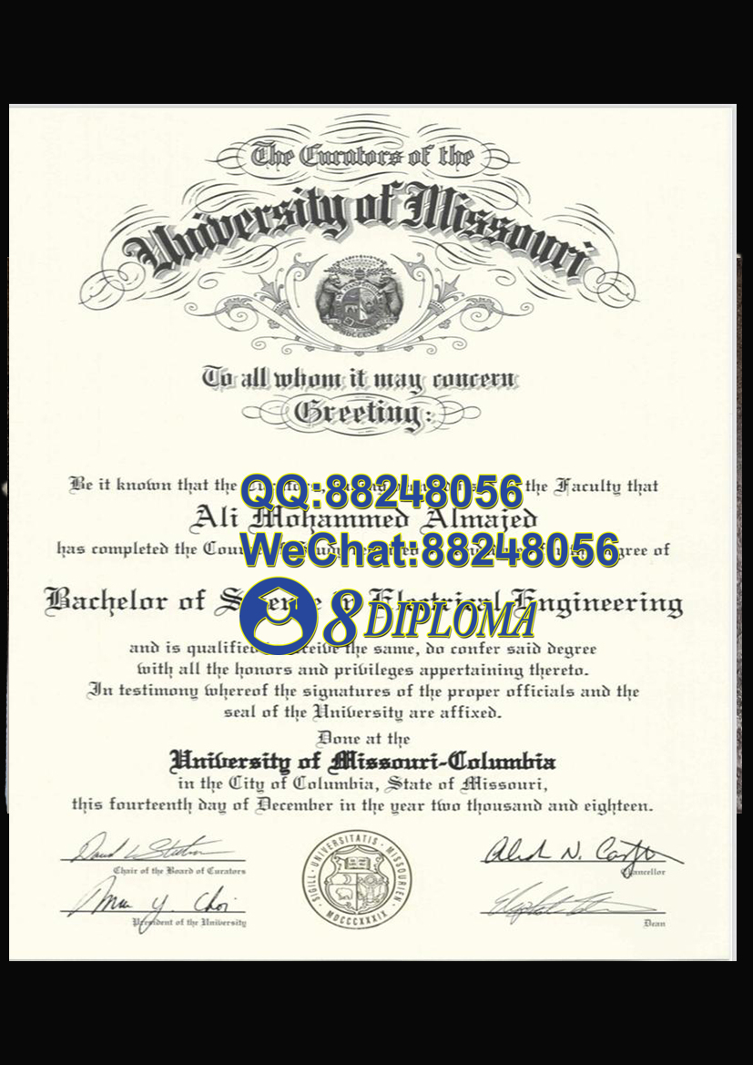 美国密苏里大学毕业证样板学位证成绩单学历认证留信认证学生卡offer信封