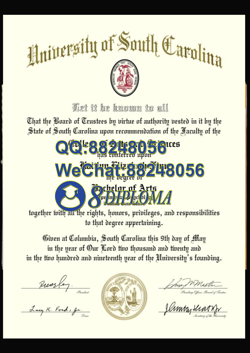 美国南卡罗来纳大学毕业证样板学位证成绩单学历认证留信认证学生卡offer信封