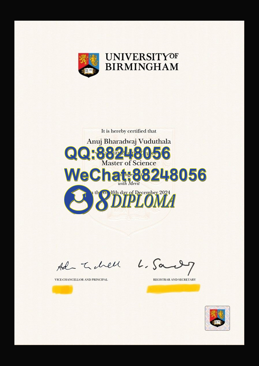 英国伯明翰大学毕业证样板学位证成绩单学历认证留信认证学生卡offer信封