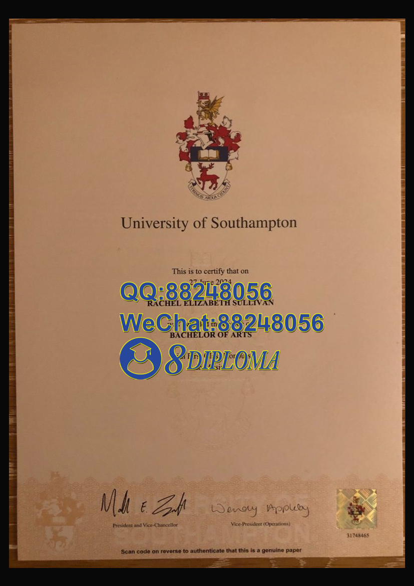 英国南安普顿大学毕业证样板学位证成绩单学历认证留信认证学生卡offer信封