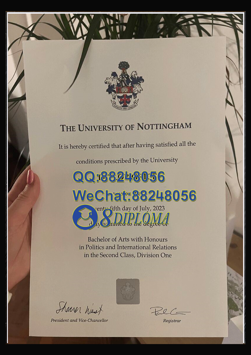 英国诺丁汉大学毕业证样板学位证成绩单学历认证留信认证学生卡offer信封