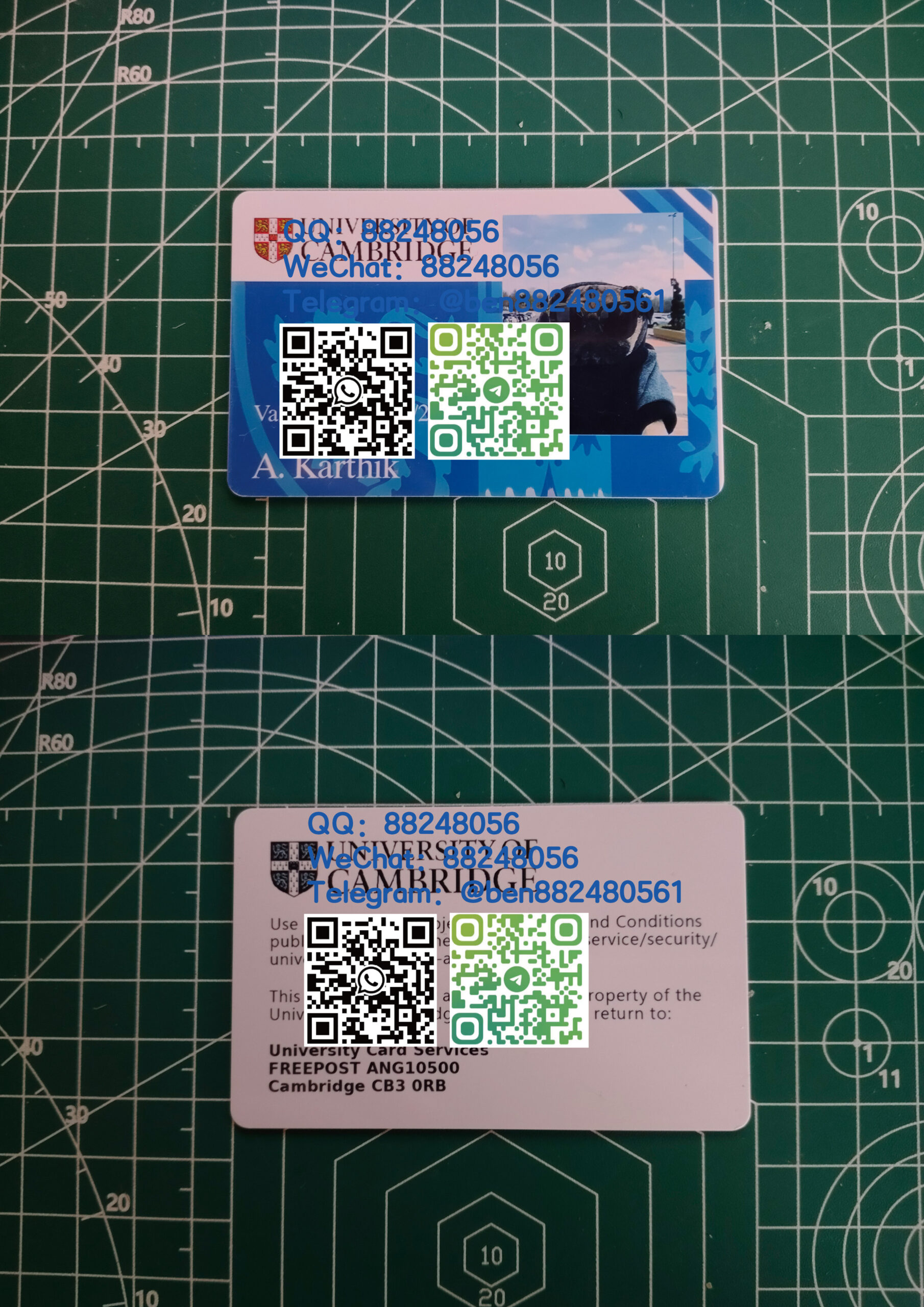 英国剑桥大学学生卡定制人像卡校园卡PVC材质印刷超高清